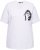 Ulla Popken Embroidered Face Motif Short Sleeve V-Neck Tee Light Grey Melange - Painetut T-paidat naisille - 