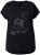 Ulla Popken Metallic Animal Cap Sleeve Graphic Tee Black - Painetut T-paidat naisille - 