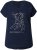 Ulla Popken Metallic Animal Cap Sleeve Graphic Tee Navy - Painetut T-paidat naisille - 