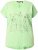 Ulla Popken Metallic Animal Cap Sleeve Graphic Tee Green - Painetut T-paidat naisille - 