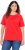 Ulla Popken TRUE Lettering Short Sleeve Tee Neon Red - Painetut T-paidat naisille - 