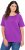 Ulla Popken TRUE Lettering Short Sleeve Tee Purple - Painetut T-paidat naisille - 