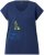 Ulla Popken Half-Sleeve A-line V-Neck Boat Pattern T-Shirt Ink Blue - Painetut T-paidat naisille - 