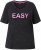 Ulla Popken Easy Short Sleeve Acid Wash Graphic Tee Black - Painetut T-paidat naisille - 