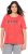 Ulla Popken Easy Short Sleeve Acid Wash Graphic Tee Light Red - Painetut T-paidat naisille - 
