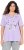 Ulla Popken Metallic Feather Short Sleeve Graphic Tee Lavender - Painetut T-paidat naisille - 