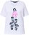 Ulla Popken Flocked Short Sleeve Graphic Tee Snow White - Painetut T-paidat naisille - 