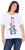 Ulla Popken Flocked Short Sleeve Graphic Tee Snow White - Painetut T-paidat naisille - 