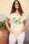 Ulla Popken Striped Short Sleeve Citrus Graphic Tee Sun Yellow - Painetut T-paidat naisille - 