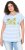 Ulla Popken Striped Short Sleeve Citrus Graphic Tee Light Blue - Painetut T-paidat naisille - 