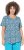 Ulla Popken Floral Pointed Hem Short Sleeve Tee Deep Aqua - Painetut T-paidat naisille - 