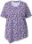 Ulla Popken Floral Pointed Hem Short Sleeve Tee Purple - Painetut T-paidat naisille - 