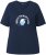 Ulla Popken Shell Picker Club Short Sleeve Graphic Tee Navy - Painetut T-paidat naisille - 