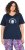 Ulla Popken Shell Picker Club Short Sleeve Graphic Tee Navy - Painetut T-paidat naisille - 