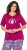 Ulla Popken Shell Picker Club Short Sleeve Graphic Tee Magnolia Red - Painetut T-paidat naisille - 