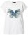 Ulla Popken Free Spirit Butterfly Cap Sleeve Graphic Tee Off-White - Painetut T-paidat naisille - 