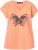 Ulla Popken Free Spirit Butterfly Cap Sleeve Graphic Tee Coral - Painetut T-paidat naisille - 