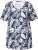 Ulla Popken Feather Print Short Sleeve V-Neck Tee Ink Blue - Painetut T-paidat naisille - 