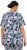 Ulla Popken Feather Print Short Sleeve V-Neck Tee Ink Blue - Painetut T-paidat naisille - 