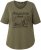 Ulla Popken Beaded Short Sleeve Graphic Tee Olive - Painetut T-paidat naisille - 