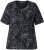 Ulla Popken Abstract Animal Print Short Sleeve Tee Black - Painetut T-paidat naisille - 