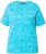 Ulla Popken Abstract Animal Print Short Sleeve Tee Deep Aqua - Painetut T-paidat naisille - 