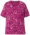 Ulla Popken Abstract Animal Print Short Sleeve Tee Magnolia Red - Painetut T-paidat naisille - 