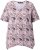 Ulla Popken Half-sleeve A-line V-neck Pointed Hem Animal Pattern T-shirt Pastel Rose - Painetut T-paidat naisille - 