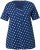 Ulla Popken Tile Print Short Sleeve Pleated Tee Dark Blue - Painetut T-paidat naisille - 