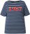 Ulla Popken Striped 1987 Boat Neck Tee Navy Blue - Painetut T-paidat naisille - 