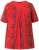Ulla Popken Letter Print Short Sleeve Tee Red - Painetut T-paidat naisille - 