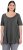 Ulla Popken Essential Front Pleat Tee Graphite Grey - T-paidat - 