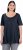 Ulla Popken Essential Front Pleat Tee Navy Blue - T-paidat - 