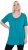 Ulla Popken Essential Front Pleat Tee Teal - T-paidat - 