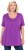 Ulla Popken Essential Front Pleat Tee Purple - T-paidat - 