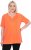 Ulla Popken Essential Notch Neck Stretch Tee Coral Pink - T-paidat - 