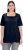 Ulla Popken Essential Square Neck Stretch Tee Navy Blue - T-paidat - 