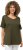 Ulla Popken Double Layer Rounded V-Neck Slim Fit Tee Forest Green - T-paidat - 