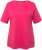 Ulla Popken Double Layer Rounded V-Neck Slim Fit Tee Dark Pink - T-paidat - 