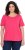 Ulla Popken Double Layer Rounded V-Neck Slim Fit Tee Dark Pink - T-paidat - 