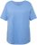 Ulla Popken Double Layer Rounded V-Neck Slim Fit Tee Cloud Blue - T-paidat - 