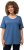 Ulla Popken Double Layer Rounded V-Neck Slim Fit Tee Denim Blue - T-paidat - 