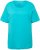 Ulla Popken Double Layer Rounded V-Neck Slim Fit Tee Deep Aqua - T-paidat - 