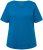 Ulla Popken Double Layer Rounded V-Neck Slim Fit Tee Medium Blue - T-paidat - 