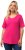 Ulla Popken Double Layer Rounded V-Neck Slim Fit Tee Fuchsia Pink - T-paidat - 