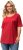 Ulla Popken Cold Dye Ruffle Edge Pocket Tee Salsa - T-paidat - 