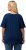 Ulla Popken Cold Dye Ruffle Edge Pocket Tee Dark Blue - T-paidat - 