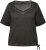 Ulla Popken Cold Dyed Sweetheart Neckline Short Sleeve Tee Graphite Grey - T-paidat - 