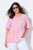 Ulla Popken Asymmetric Flounce Panel Short Sleeve Tee Pink - T-paidat - Naisten t-paidat