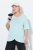 Ulla Popken Antibacterial Short Sleeve Draped Tee Light Turquiose - T-paidat - Naisten t-paidat